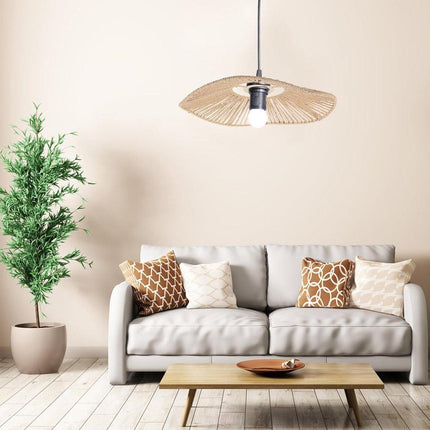 Woven Paper Rope Lamp Shade Rustic Ceiling Light Shade for Living Room Decor