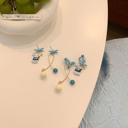 Cute Bunny Asymmetrical Earrings Sweet Jewelry Women Fashion Accessories