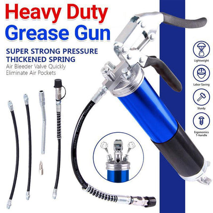 6000PSI Grease Gun Pressure Pistol Grip Dual Flow Flex Hose Industrial Quality - Aimall