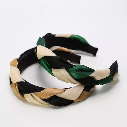 Women Headband Twist Hairband Knot Cross Tie Wide Headwear Hair Band Hoops Gift - Aimall