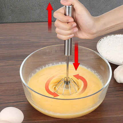 Stainless Steel Semi-Automatic Egg Beater Hand Pressed Kitchen Baking Tool