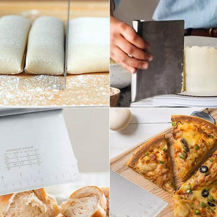 Stainless Steel Dough Cutter Knife Measurement Scraper Pastry Baking Tool