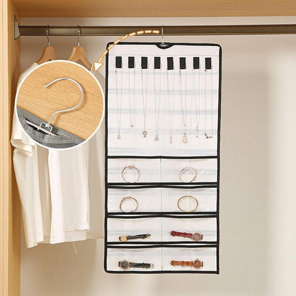 48 Pockets Jewelry Hanging Storage Organizer Holder Earring Display Pouch Bag - Aimall