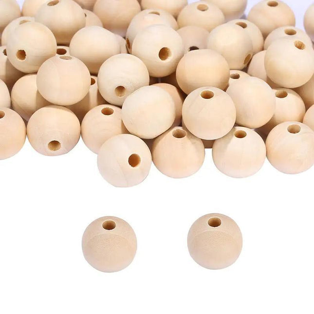 120 X 20mm Natural Wood Bead Unpainted Unfinished round Wooden Beads Spacer Ball - Aimall