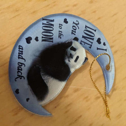 Animal in the Moon Hanging Ornament Car Rear View Mirror Gift Pendant Home - Aimall