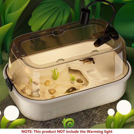 Turtle Tank Home Reptile Habitat Turtle Feeding Box Aquarium Portable Container
