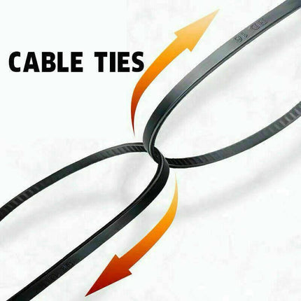 250X Cable Ties Zip Ties Nylon UV Stabilised Black Cable Tie - Aimall