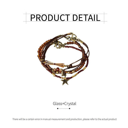 Coffee Coloured Vintage Braided Rope Beaded Bracelet Ethnic Style Jewelry