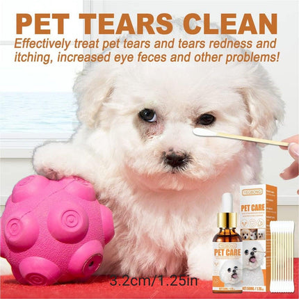 Pet Eye Tear Stain Remover Drops Wash for Dogs and Cats Cleans Eye Discharge