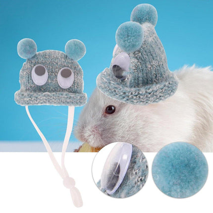 Adjustable Knitted Woolen Hat for Pet Dutch Pig Hamster Funny Decorative Hat