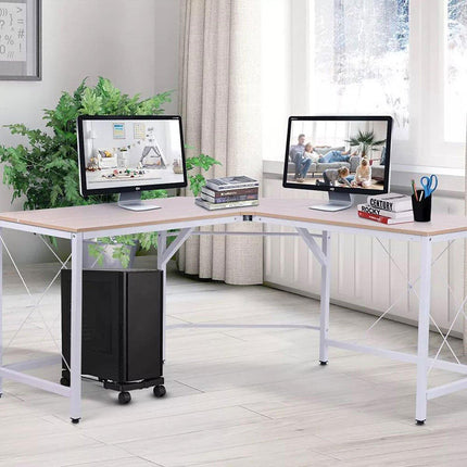 Adjustable Desktop Computer Tower Stand Telescopic Chassis Holder with Wheels