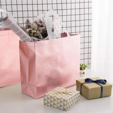 25PCS Embossed Non-Woven Tote Bag Fashion Shopping Gift Packaging Bag