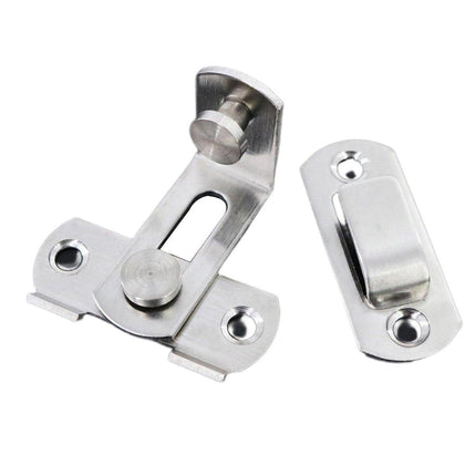 2 Sets 90 Degree Sliding Door Buckle Hitch Safety Latch Chain Lock Catch Kit