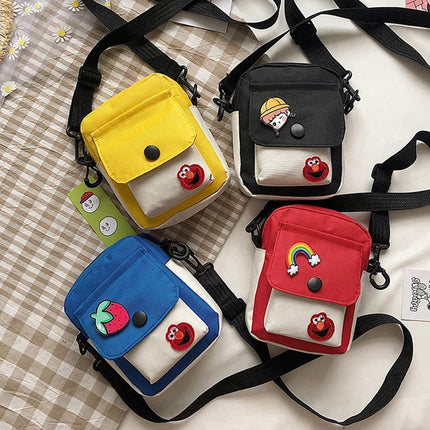 Sesame Street Crossbody Bag Canvas Cartoon Satchel Student Shoulder