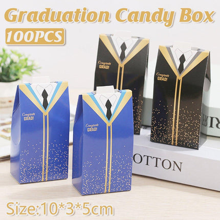 100pcs Graduation Cap Gift Boxes Paper Bachelor Party Favor Packaging Boxes