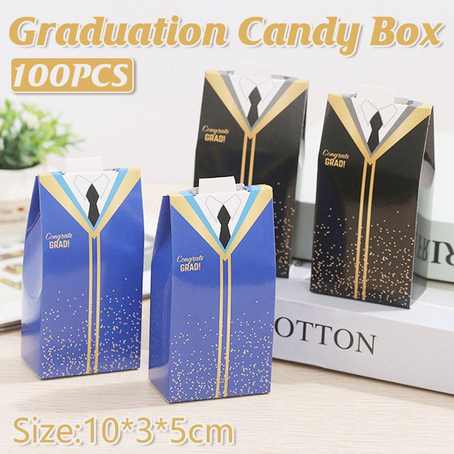 100pcs Graduation Cap Gift Boxes Paper Bachelor Party Favor Packaging Boxes