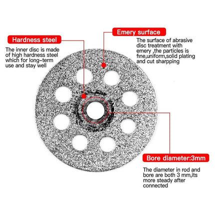 12PC Diamond Cut Discs Blades Drill Bit Set for Dremel Rotary Tool Multi Use - Aimall