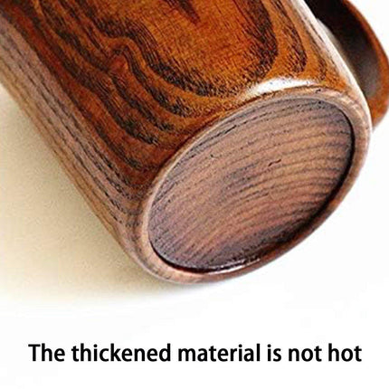 260ml Large Wooden Mug Round Solid Tea Cup Wooden Mugs for Coffee and Tea
