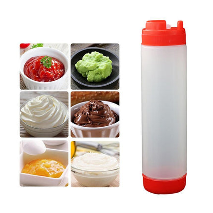 16oz Plastic Sauce Dispenser Bottles Large Capacity Double-ended Squeeze Bottles - Aimall