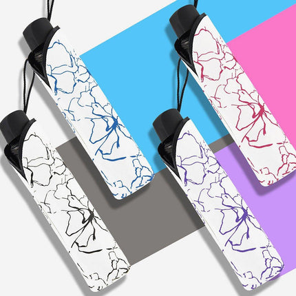 Folding Umbrella Triple Fold Sunshade Rainproof UV Protection Compact Umbrella