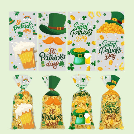150pcs St Patricks Day Goodie Bags Party Favour Flat Pocket Gift Wrap Set