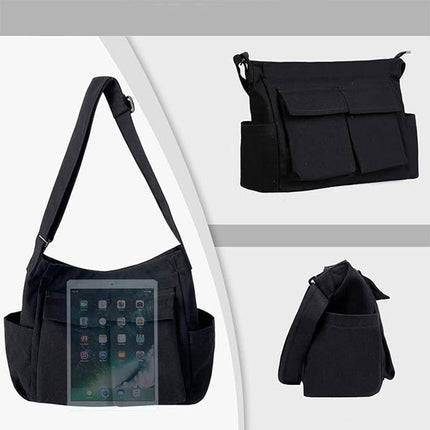 Vintage Tooling Style Large Capacity Canvas Shoulder Crossbody Bag Casual