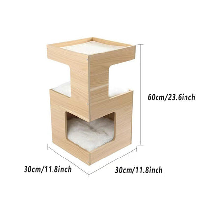 Double Layer Cat Climbing Shelf Multi-Level Cat Hutch Pet Furniture for Cats