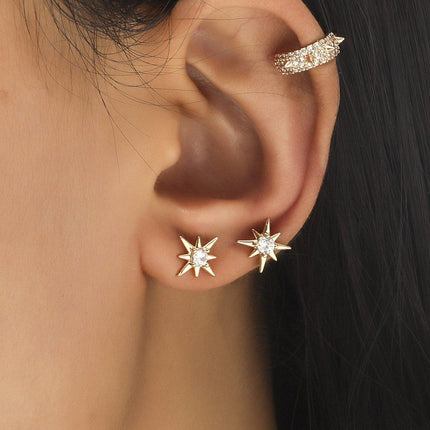 Simple Ear Clips No Piercing Stud Earrings Set Non Pierced Fashion Jewellery