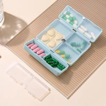 4PCS Weekly Pill Organizer Seven-Day Magnetic Folding Medicine Box Travel Case