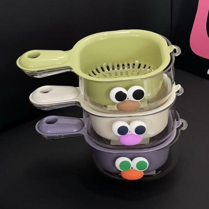 2in1 Double Layer Duckbill Draining Basket Water Vegetable Fruit Washing Basket