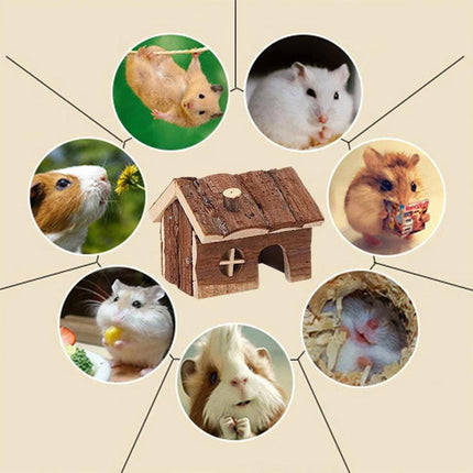 Wooden Hamster House Pet Nest Durable Small Animal Shelter for Home Cage Use