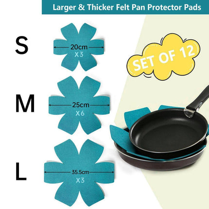 12pcs Thickened Felt Placemats Pan Mats Heat Insulation Flower Shaped Coasters