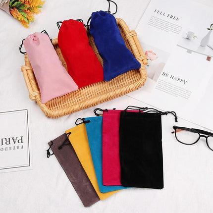 5PCS Cleaning Clothes Sunglasses Pouch Glasses Case Soft Eyeglasses Bag Random - Aimall