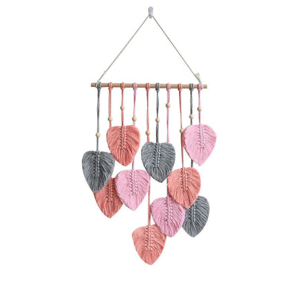 Handmade Braided Cotton Rope Leaves Wall Hanging Home Decoration Ornament