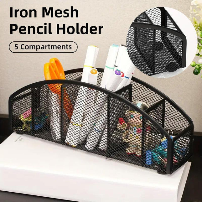 Multi Grid Metal Desktop Storage Box Pen Holder Cosmetic Organiser Tidy Box
