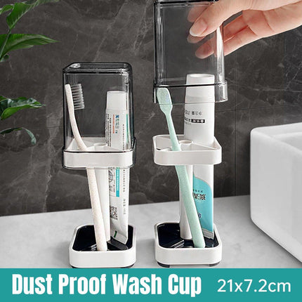 Household Toothbrush Storage Rack Set Dustproof Cup Toothpaste Holder Dormitory