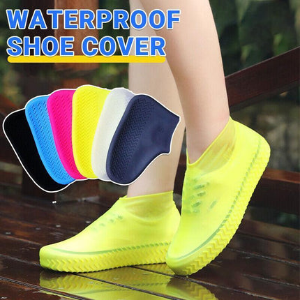 Shoe Cover Waterproof Silicone Non Slip Rain Water RUBBER Foot Boot Overshoe M Size - Aimall