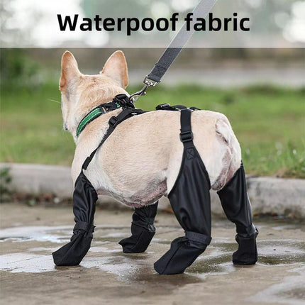 Dog Adjustable Suspender Boots Waterproof Dog Shoes Anti-Slip Pet Paw Protector