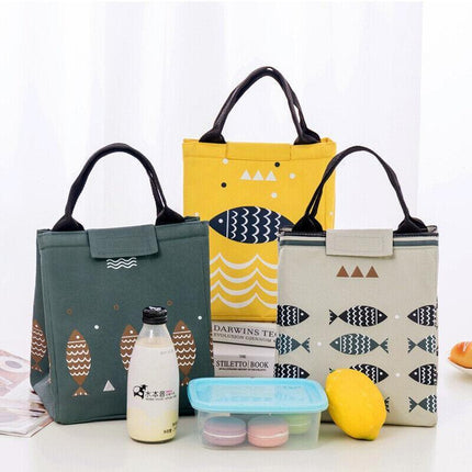 Portable Insulated Thermal Cooler Lunch Box Carry Tote Picnic Case Storage Bag 23.5x20x17cm - Aimall