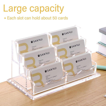 Acrylic Business Card Holder Multi Layer Organizer Desk Display Stand Office