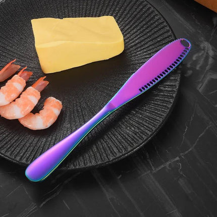 Stainless Steel Butter Knife Cold Hard Butter Serrated Edge Spreader Cheese Jam - Aimall