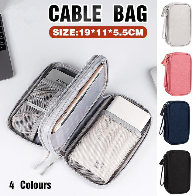 Electronic Accessories Cable Bag Organizer Travel Pouch Storage Cases Charger - Aimall