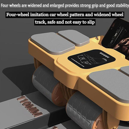 Four Wheel Abdominal Roller Automatic Rebound Ab Machine Home Fitness Equipment