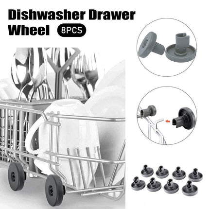 8pcs Dishwasher Drawer Rollers Replacement Set 40mm Pull Wheel Slide Kit Parts