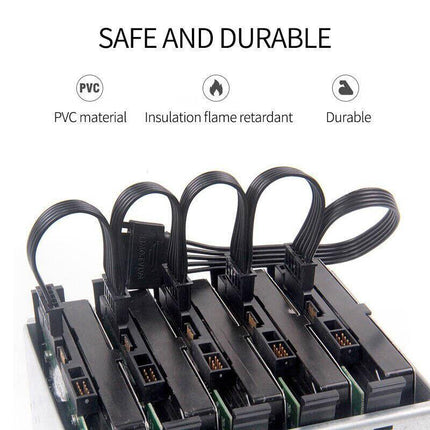 15 Pin SATA Power Y-Splitter Cable Adapter Extension 1 Male to 5 Female For HDD - Aimall