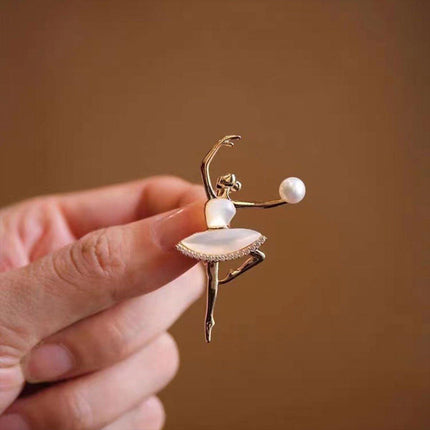 Elegant Ballet Girl Brooch Set Charming Dance Accessories Perfect Gift Idea