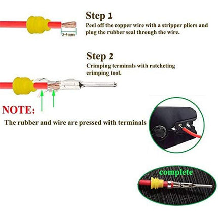 10 Set 2 Pin Waterproof Car Electrical Wire Sealed Connector Plug Cable 12V Kit - Aimall