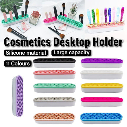 Silicone Makeup Organizer Cosmetic Storage Box Lipstick Brush Holder Desktop Box