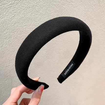 Women Thick Padded Wide Headband Sponge Hairband Wedding Party Plain - Aimall