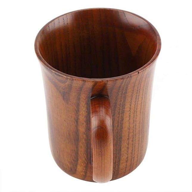 260ml Large Wooden Mug Round Solid Tea Cup Wooden Mugs for Coffee and Tea